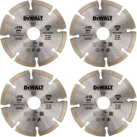 Dewalt DT3701-QZ High Performance Diamond Cutting Disc Segmented 115X22.23mm x4 (1/3)