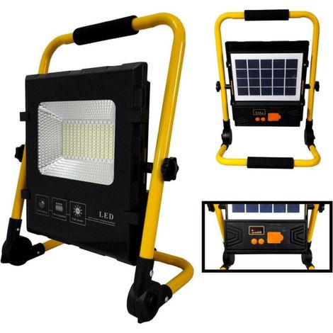 YMYNY 100 W LED-Notlicht mit Solarpanel und wiederaufladbarer SOS-Taschenlampe (1/4)