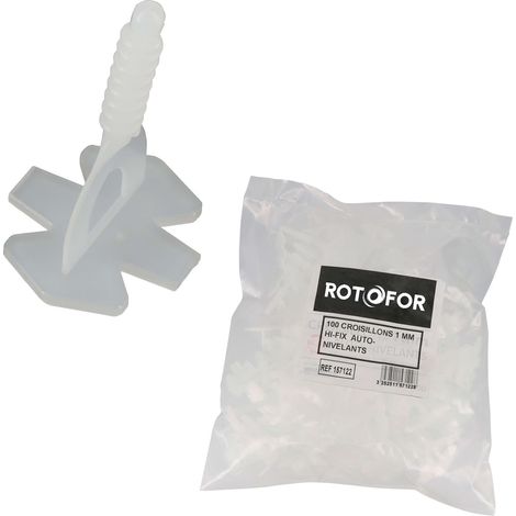 Lot de 100 croisillons HI-FIX auto-nivelant pour carreaux de 2 à 20 mm - pro carrelage - 2 mm
