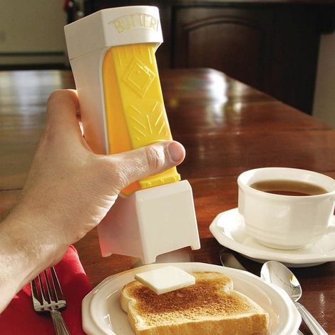 Butter Cutter - Stainless Steel Blade - For Cold Stick Butter - 115 g Standard Size - White And Yellow - 1 Piece (1/3)