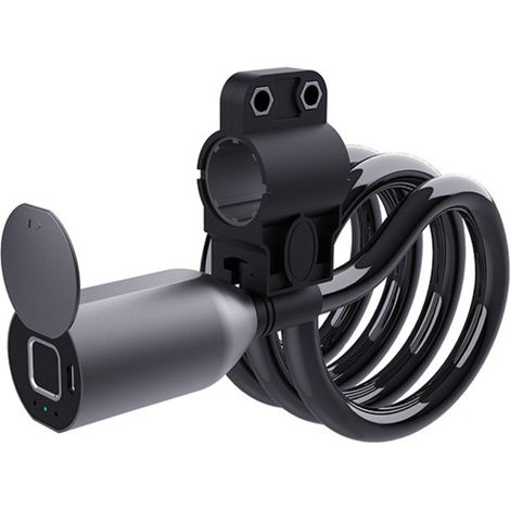 C3BF Smart Keyless BT/Fingerprint Fahrradschloss, Stahlkabel, spiralförmiges elektronisches Schloss, für Fahrräder, Motorräder und Elektrofahrzeuge.