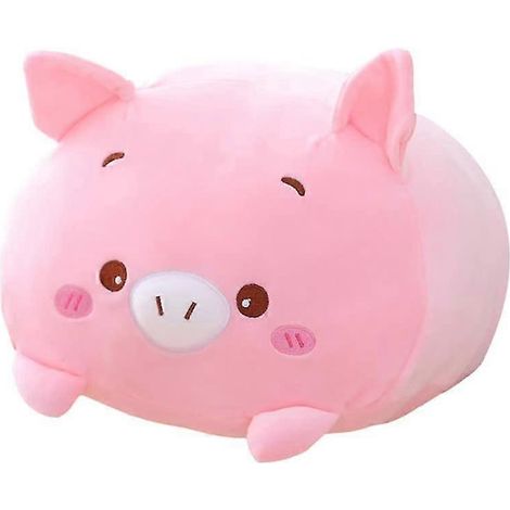 Coussin cylindrique en peluche cochon rose mignon de 20 cm (1/5)