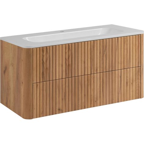 Mobile bagno Linea 100 cm, rovere craft, con lavabo (1/5)