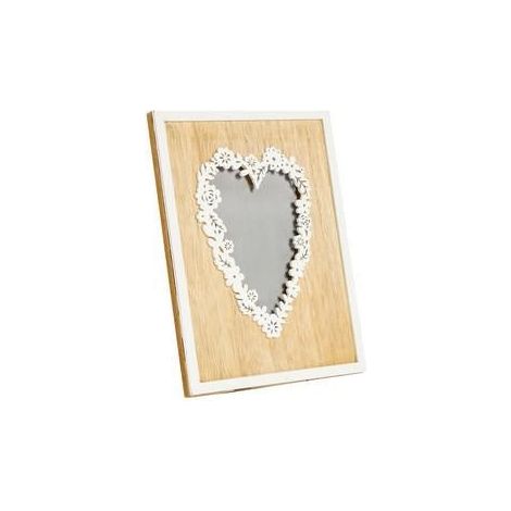 Portafoto a cuore in legno naturale (kit da 10)