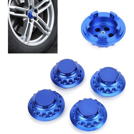 Modification de voiture : Enjoliveurs centraux de roue Porsche 917/918 Cayenne 76 mm 7PP601149A en bleu. (1/5)