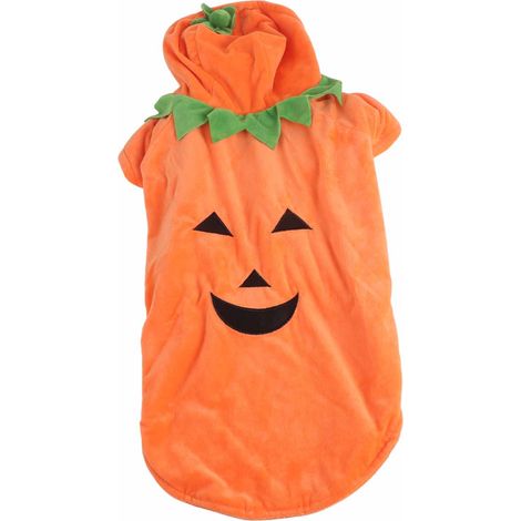 Déguisement citrouille d'Halloween pour chien, mignon et chaud, pour chiens moyens et grands, orange, taille 2XL (automne/hiver). (1/5)