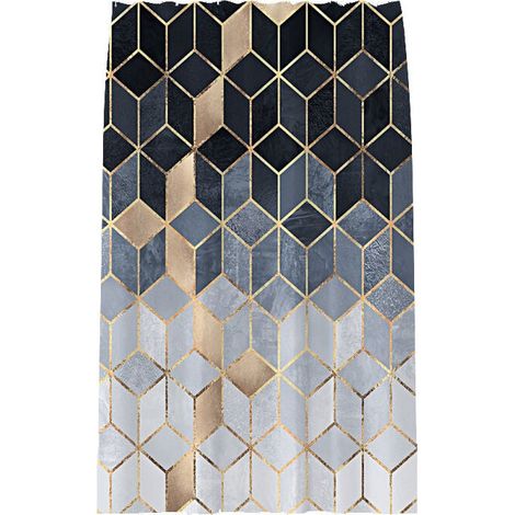 Anti-Schimmel-Duschvorhang, 180 x 180 cm, aus Polyestergewebe. Original wasserdichter und maschinenwaschbarer Duschvorhang. Inklusive 12 Duschvorhanghaken. (1/4)