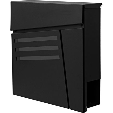Cassetta portalettere a parete HHG-199 acciaio zincato 12x37x37cm nero