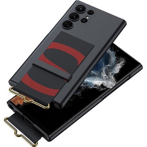 Funda para Samsung Galaxy S23 Ultra, funda con correa GKK, negra. (1/2)