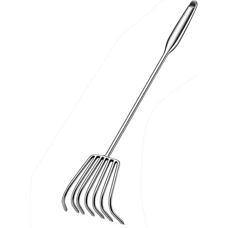 Peigne antirouille à 7 points en acier inoxydable avec tige étendue de 50 cm, excellent pour les terrains sablonneux et les végétations difficiles à tenir dans le jardin (1/4)