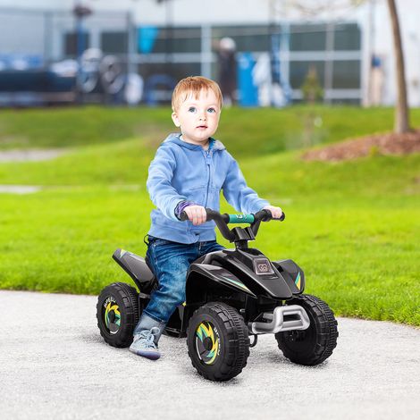 Quad électrique pour enfants de 18 à 36 mois avec batterie rechargeable 6V cm - fonction avant et recul - vitesse 2,8-4,6 km/h - noir