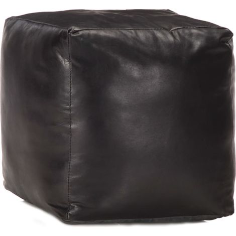 Pouf Nero 40x40x40 cm in Vera Pelle di Capra vidaXL