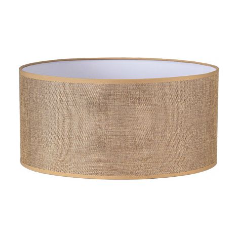 Pantalla Cilindrica Jin E27 Marron 45Dx45dx22h Cm Tejido Saco-yute