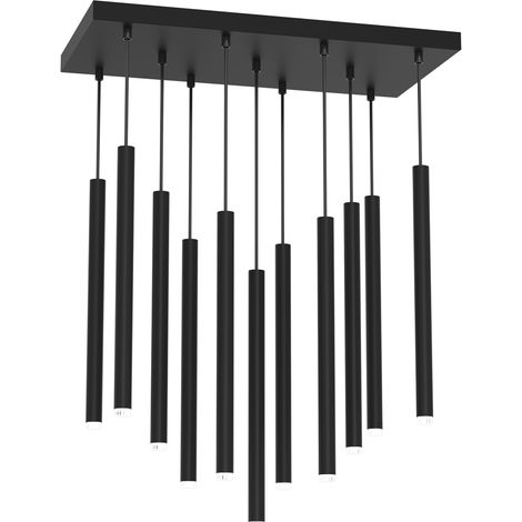 Suspension lustre Monza tubes noirs 11xG9 Milagro métal (1/5)