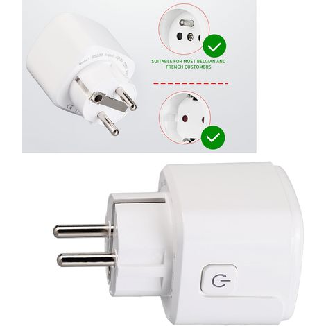 Prise connectée 20 A avec commande vocale, minuterie pour smartphone, compte à rebours, application Tuya Graffiti, norme européenne 100-250 V (1/5)