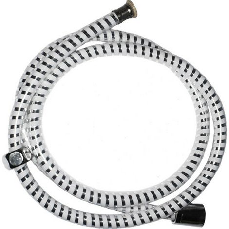 Tuyau De Douche Souple. 2m Couleur Blanc/chrome (emballage)