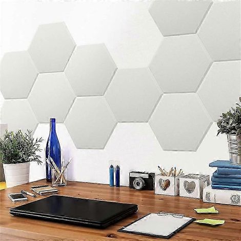 Lot de 12 panneaux acoustiques autocollants, 35,5 x 30,5 x 1 cm, panneaux insonorisants hexagonaux absorbant le son (JP) (1/5)