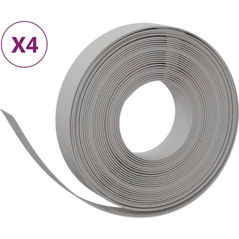 Bordures de jardin 4 pcs gris 10 m 10 cm polyéthylène
