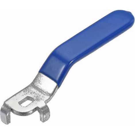 Poignée à levier chromée avec poignée en plastique pour remplacement de vanne à bille DN25 - Modèle à quart de tour bleu (1/5)