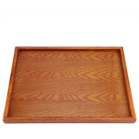 Rechteckiges Teetablett aus Holz, Servierplatte, Snackschale, Aufbewahrungsschale für Speisen für Hotel und Zuhause (36 x 27 cm) (1/5)