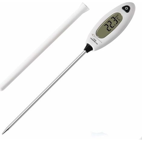 Thermomètre de Cuisson Longue Sonde de Température Thermomètre Cuisine Digital Lecture Instantanée 5 Secondes LCD Large Ecran Thermomètre à Viande, Barbecue, Pâtisserie, eau de bain (1/5)