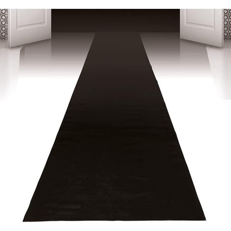 1 tapis noir, 450x60 cm, décoration fête, carnaval, thème soirée (1/3)