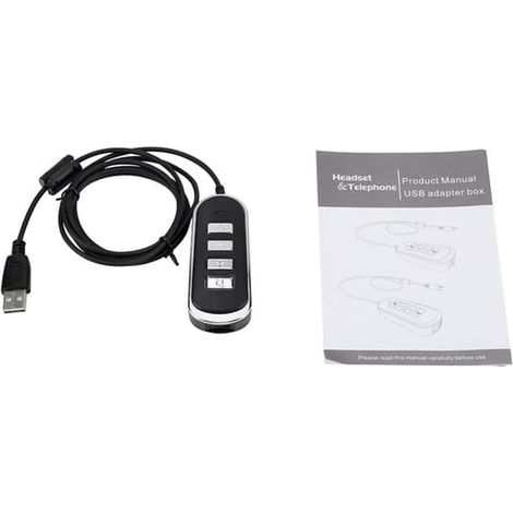 Adaptateur casque audio USB avec boîtier de commande - Câble de conversion RJ9 vers USB (1/5)