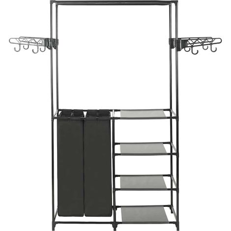 Porte-vêtements Acier et tissu non-tissé 87x44x158 cm Noir (1/5)