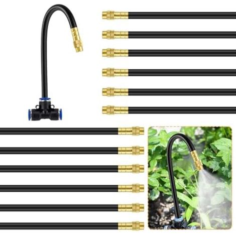 Buse de pulvérisation d'arrosage, raccord d'irrigation 12-8 mm, buse brumisateur réglable 20,5 cm, pour serre, pelouse et terrasse (1/5)