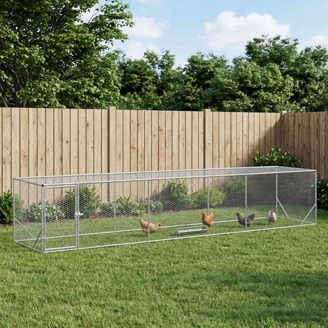 Pollaio Argento 500 x 100 x 100 cm Acciaio zincato vidaXL (1/5)