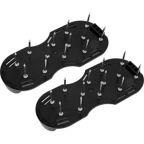 Zapatos de jardín con pinchos - 6 correas ajustables y hebillas metálicas - Negros - Aptos para el jardín - 30 x 13 cm (1/5)