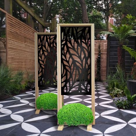 ALGA - Paravent modulable - 70x190 cm - en bois et PVC - Couleur : noir