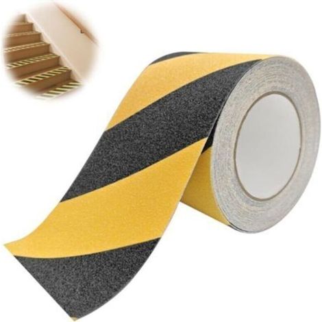 Ruban Antidérapant Jaune Noir 10cmx10m Bande Antidérapante Escalier Rubans Adhésif Antidérapant Extérieur Intérieur Bande Sécurité Ruban Autocollant Anti-Dérapante pour Marches Anti Slip Tape (1/4)