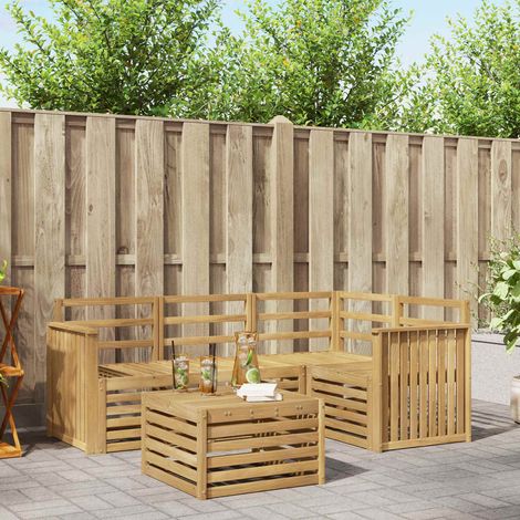 vidaXL Outdoor-Sofagarnitur 5 pcs Weiß 59 x 59 x 37 cm (1/5)