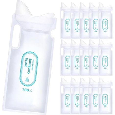 16 Pièces 700 ML Sacs À Urine Jetables Portables Sacs à Vomis,Super Absorbants Sacs d'Urine pour Camping, Sacs à Urines pour Homme, Femme, Enfant (1/5)
