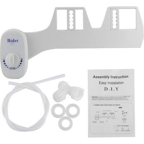 Bidet mécanique non électrique avec spray auto-nettoyant et embout unique blanc (7/8") (1/5)