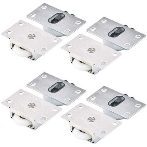 4 Paires Roues à Rouleaux pour Armoire Roues à Rouleaux pour Porte Coulissante Roulettes Placard Coulissant Galet de Armoire Porte Galet de Roulement (1/5)