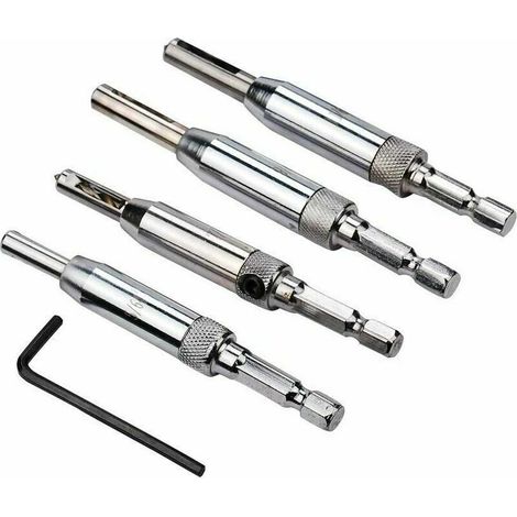 Foret Autocentreur - Lot de 4 outillage menuiserie HSS charnières à centrage pour Door Cabinet Pilotes,Souvent Utilisés pour les Charpentiers, ébénistes, Fabricants de Meuble et Autres Métiers du Bois (1/5)