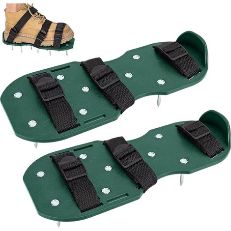 Sapatos Aeradores De Grama - 2 Ferramentas Ajustáveis Para Aeração Do Gramado Afrouxamento