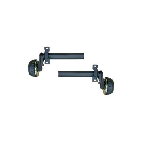 Maxter – Demi essieux freinés 1800 kg – Pour remorque à souder – 5 trous entraxe 112 mm – Roulements à cartouche – Visserie fournie (1/4)