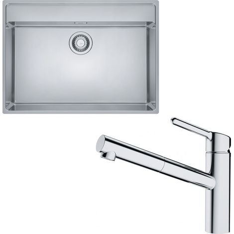 Pack cuve Maris inox 730 x 510 x 180 mm + mitigeur Orbit douchette - Franke (1/5)