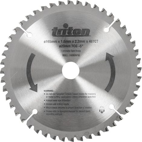 Tauch Kreissägeblatt TTS48TCG Ø165 x 20mm / 40 Z Laminat feiner Schnitt Premium"-"EN12952