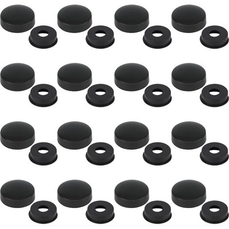 16pcs Black Plastic Number Plate Screw Covers for Trucks Camper Vans Motorcycles (1/5)