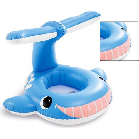 Bouée gonflable pour enfants. siège de natation. coussin anti-basculement. baleine bleue. anneau flottant (1/5)
