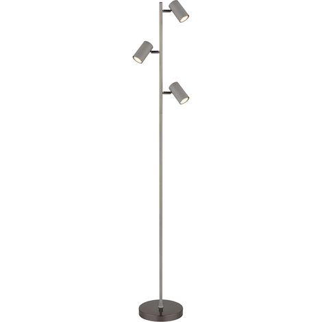Stehleuchte Stehlampe Beistelllampe grau Wohnzimmerlampe verstellbar H 154 cm