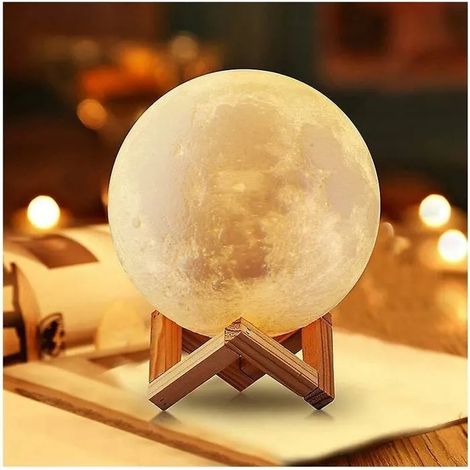 Lampe de lune 3d luminescente avec support, 16 couleurs, tactile (4.7 In) YYV (1/4)
