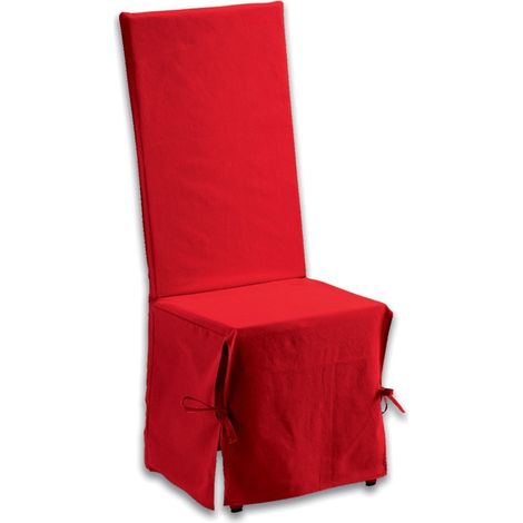 Housse de chaise Renato rouge coton (1/3)