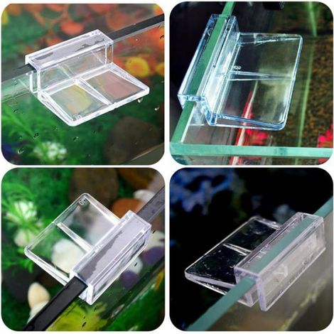 Supports Pour Aquarium - Acrylique 6 mm Et 8 mm - Pour Couvercles D'Aquarium En Verre - Lot De 8 Pièces (1/5)