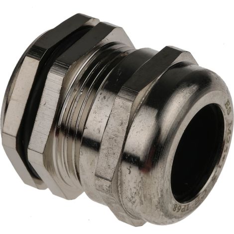 Presse-étoupe M25 en Laiton nickelé pour câble de 9mm à 16mm, avec contre-écrous, IP68 ( Prix pour Paquet de 5 ) (1/3)