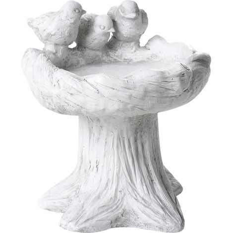 Bebedero para pájaros de jardín para exterior pileta mgo decorativo gris Jezza